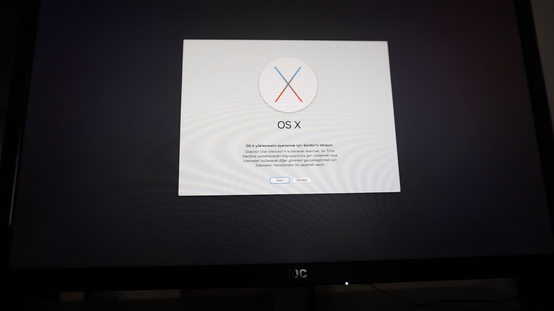 Msi H110M-Pro VD Hackintosh Kurulum Ekranı